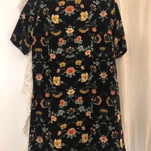 Black floral mini dress